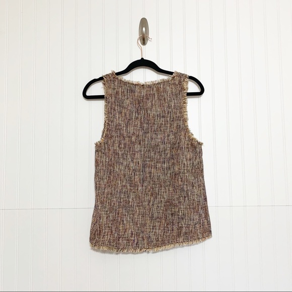 Zara M Multicolor Frayed Tweed Sleeveless Top - Picture 4 of 4